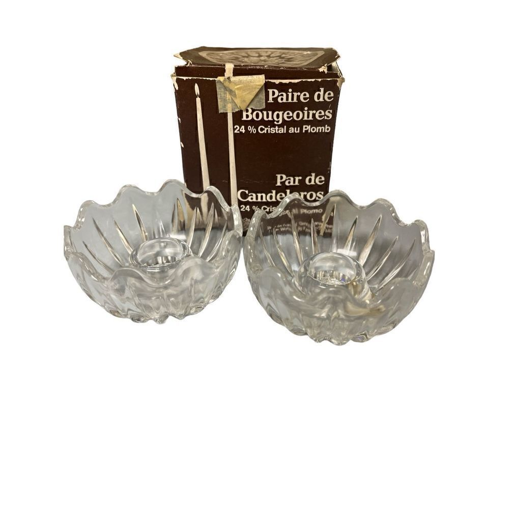 Vintage Bleikristall 24% lead Crystal taper candle holders